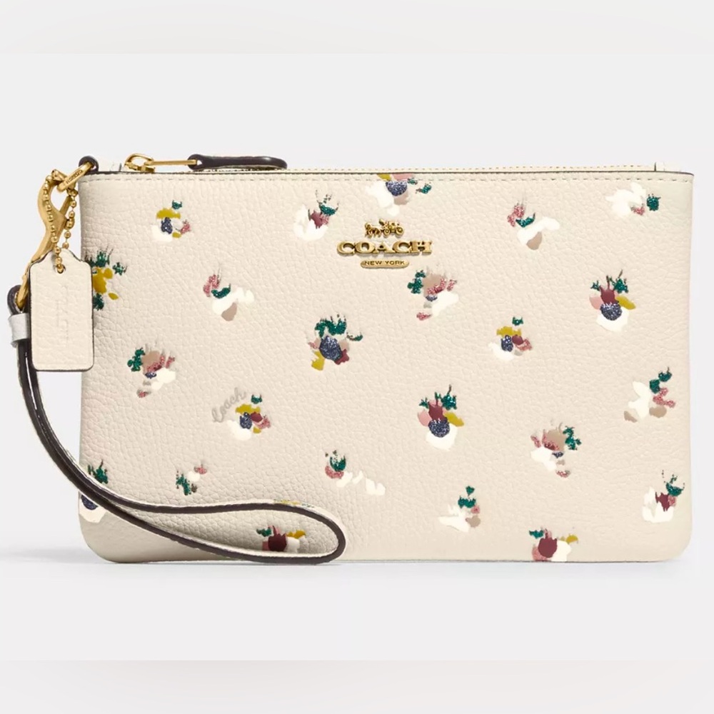 COACH Small Wristlet with Floral Print - Picture 2 of 12
